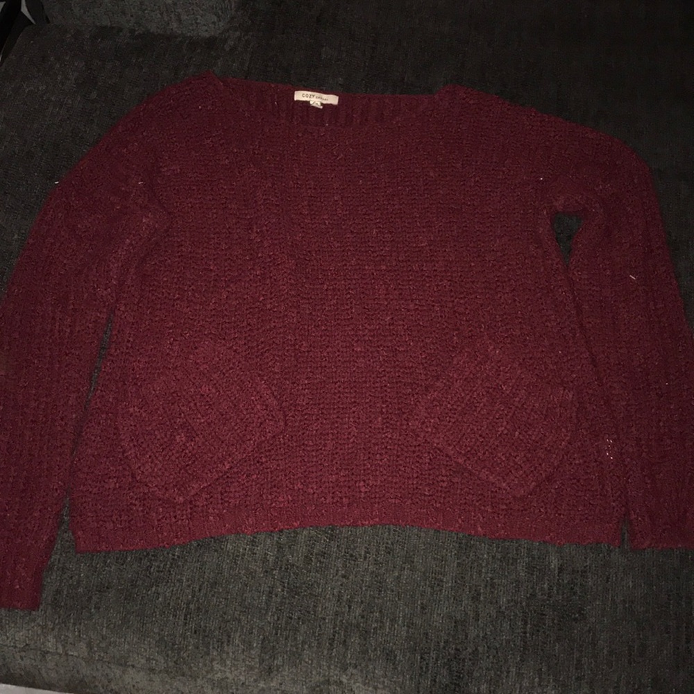 Knit burgundy sweater